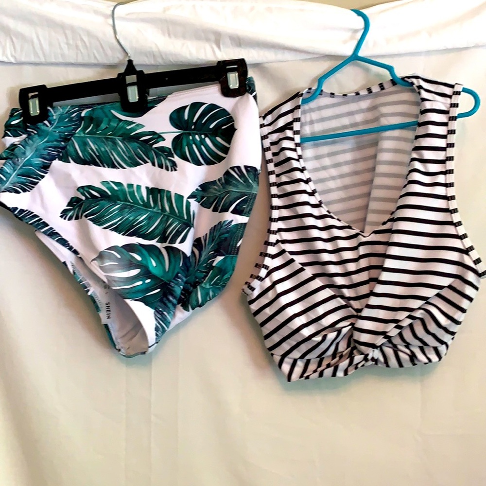 Two piece high waisted bathing suit
